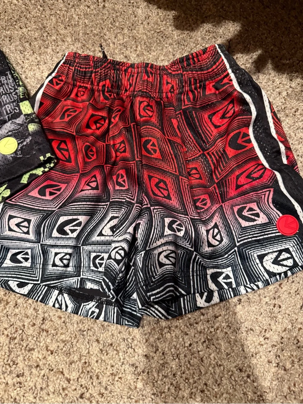 ethika Boys Graphic Swim Shorts - Black, Red, Neon Yellow